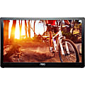 AOC 16" LED USB-Powered Portable Monitor With Case, Black, E1659FWU