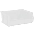 Partners Brand Plastic Stack & Hang Bin Boxes, Medium Size, 14 3/4" x 16 1/2" x 7", Clear, Pack Of 6 1 thumbnail image