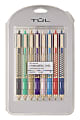 TUL® GL Series Retractable Gel Pens, Medium Point, 0.8 mm, Assorted Triangle Barrel, Assorted Metallic Ink, Pack Of 8 Pens