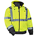 Ergodyne GloWear® 8379 Type R Class 3 High-Visibility Fleece-Lined Thermal Bomber Jacket, Large, Lime