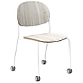 KFI Studios Tioga Laminate Guest Chair With Casters, Ash/White