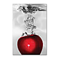 Trademark Global Red Apple Splash Gallery-Wrapped Canvas Print By Roderick Stevens, 22"H x 32"W