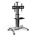 Loctek P2 2-Shelf Height-Adjustable Aluminum TV Cart, 59"H x 32-1/2"W x 13"D, Silver 1 thumbnail image