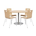 KFI Studios Proof Dining Table Set With Jive Dining Chairs, Natural/White 1 thumbnail image