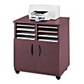 Safco® Mobile Machine Stand With Sorter, 30 1/2"H x 28 1/8"W x 19 3/4"D, Mahogany