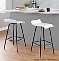 LumiSource Ale Faux Leather Counter Stools, White/Black, Set Of 2 Stools