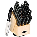 Oster Winstead 22-Piece Stainless-Steel Cutlery Set With Wooden Block, Black 1 thumbnail image