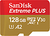 SanDisk® Extreme® PLUS microSDXC UHS-I Card With Adapter, 128GB