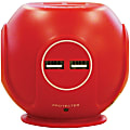 Accell Power Cutie - Compact surge protector with 3 540J surge protected AC outlets and 4 USB-A charging ports, 6ft cord, red - D080B049C 1 thumbnail image