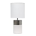 Simple Designs 2-Toned Basics Table Lamp, 13-1/2"H, White Shade/White/Silver Base