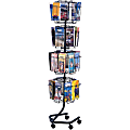 Safco® 32-Pocket Wire Rotary Brochure Literature Rack, 60"H x 15"W x 15"D, Charcoal