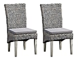 Coast to Coast Hopewell Seagrass Dining Side Chairs, Heron Gray, Set Of 2 Chairs