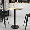 Flash Furniture Rectangular Laminate Table Top With Round Bar Height Table Base, 43-3/16”H x 24”W x 30”D, Natural 1 thumbnail image
