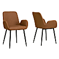 Glamour Home Alrik Dining Chairs, Brown, Set Of 2 Chairs