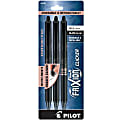 Pilot® FriXion Erasable Retractable Gel Pens, Bold Point, 1.0 mm, Black Barrels, Black Ink, Pack of 3 Pens
