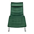 Eurostyle Gilda Velvet Lounge Chair, Silver/Green