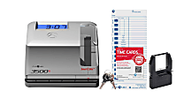 Pyramid Time Systems 3500ss Employment Time Clock & Document Stamp, Unlimited Employees, 5-1/2”H x 6-1/2”W x 6-1/2”D, Gray 1 thumbnail image