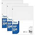 Mead® Notebook Filler Paper, 8" x 10-1/2", College Ruled, 200 Sheets Per Pack, Case Of 3 Packs