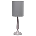 Simple Designs Traditional Candlestick Table Lamp, 22-3/4"H, Gray Shade/Gray Wash Base