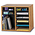 Safco® Wood Adjustable Organizer, 16 1/8"H x 19 5/8"W x 11 7/8"D, Medium Oak