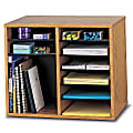 Safco® Wood Adjustable Organizer, 16 1/8"H x 19 5/8"W x 11 7/8"D, Medium Oak 1 thumbnail image