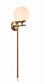 Kenroy Home Odessa Wallchiere Plug-In Wall Lamp, 7"W, White Shade/Antique Brass Base 1 thumbnail image