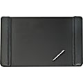 Artistic Sagamore Side Panel Desk Pad - Rectangle - 38" Width x 24" Depth - Fabric - Vinyl Leatherette - Black 1 thumbnail image
