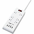 Eaton Tripp Lite Series 6-Outlet Surge Protector with 4 USB Ports (4.2A Shared) - 15 ft. Cord, 5-15P Plug, 900 Joules, White - TLP64USBRA15 1 thumbnail image