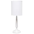 Simple Designs Traditional Candlestick Table Lamp, 22-3/4"H, White Shade/White Base 1 thumbnail image