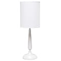 Simple Designs Traditional Candlestick Table Lamp, 22-3/4"H, White Shade/White Base