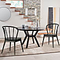 Glamour Home Azure Dining Accent Chairs, Black, Set Of 2 Chairs
