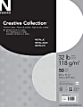 Neenah® Creative Collection™ Royal Metallics Specialty Cover Stock, 32 Lb, 8 1/2" x 11", 30% Recycled, White Silver, Pack Of 50 Sheets