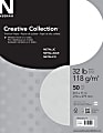 Neenah® Creative Collection™ Royal Metallics Specialty Cover Stock, 32 Lb, 8 1/2" x 11", 30% Recycled, White Silver, Pack Of 50 Sheets 1 thumbnail image