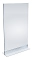 Azar Displays Acrylic T-Strip Vertical/Horizontal Sign Holders, 14" x 8-1/2", Clear, Pack Of 10 Sign Holders