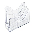 Azar Displays 3-Tier File And Brochure Desktop Wall Organizer With Dividers, 11-1/2"H x 3-1/2"W x 13-3/8"D, Clear 1 thumbnail image
