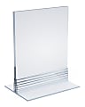 Azar Displays Acrylic T-Strip Vertical/Horizontal Sign Holders, 4"L  x 5"H, Clear, Pack Of 10 Sign Holders 1 thumbnail image