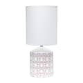 Simple Designs Fresh Prints Table Lamp, 18-1/2"H, White Shade/White With Tan Flower Pattern Base 1 thumbnail image