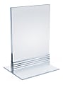 Azar Displays Acrylic T-Strip Vertical/Horizontal Sign Holders, 3-1/2" x 5", Clear, Pack Of 10 Sign Holders 1 thumbnail image