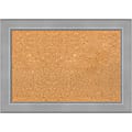 Amanti Art Cork Bulletin Board, 28" x 20", Natural, Vista Brushed Nickel Polystyrene Frame 1 thumbnail image