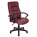 ChairWorks® Atri High-Back Leather Chair, 41 3/4"H x 24 1/2"W x 28 1/2"D, Black Frame, Magenta Leather 1 thumbnail image