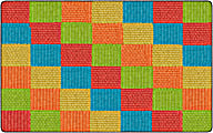 Flagship Carpets Basketweave Blocks Classroom Rug, 7 1/2' x 12', Multicolor