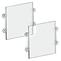 Azar Displays Acrylic Sign Frames With Suction Cups, 14"H x 11"W x 1/4"D, Clear, Pack Of 2 Frames