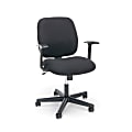 OFM Essentials Swivel Fabric Task Chair, Mid-Back, Black/Silver