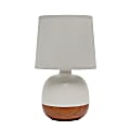 Simple Designs Petite Mid-Century Table Lamp, 12"H, Gray Shade/Dark Wood/Light Gray Base 1 thumbnail image
