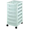 Iris® 6-Drawer Mini Storage Cart, White/Clear Plastic 1 thumbnail image