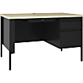 Lorell® Fortress 48"W Right-Pedestal Computer Desk, Black Maple 1 thumbnail image