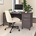 Bush Home Somerset 60"W Office Computer Desk With Drawers, Storm Gray, Standard Delivery 1 thumbnail image