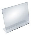Azar Displays Acrylic Horizontal L-Shaped Sign Holders, 11"H x 14"W x 3"D, Clear, Pack Of 10 Holders