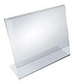 Azar Displays Acrylic Horizontal L-Shaped Sign Holders, 7"H x 11"W x 3"D, Clear, Pack Of 10 Holders 1 thumbnail image