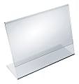 Azar Displays Acrylic Horizontal L-Shaped Sign Holders, 5"H x 7"W x 3"D, Clear, Pack Of 10 Holders